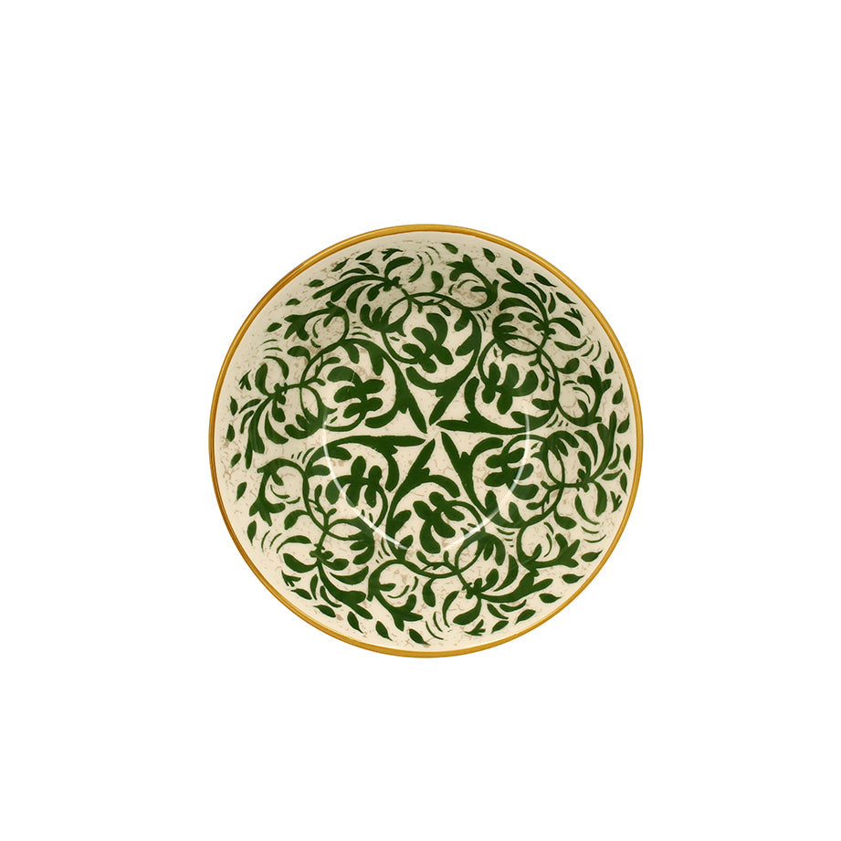COUPELLE HÉRACLÉE 500ML EN GRÈS DÉCOR VERT – Complément table – HygiRéa