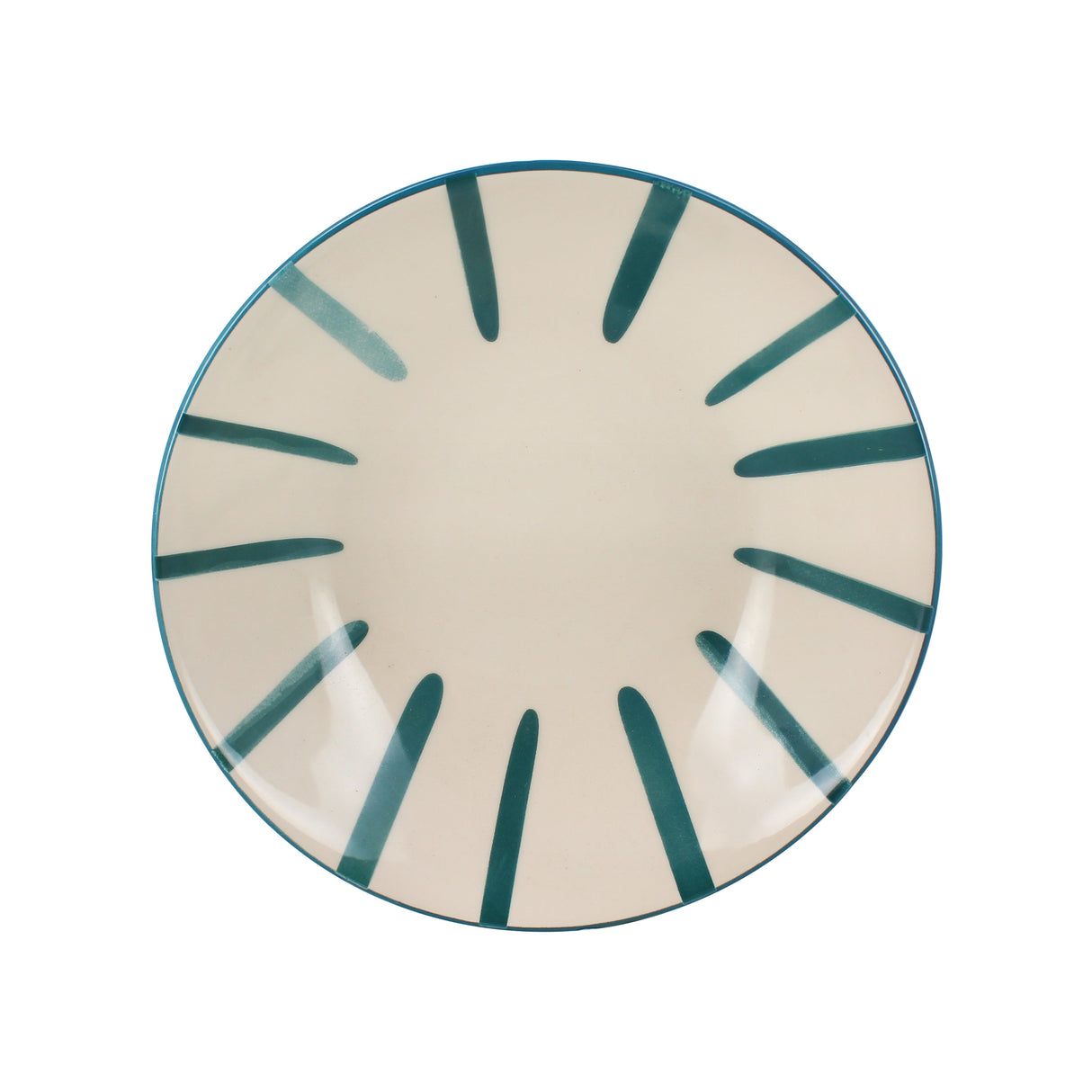 ASSIETTE CREUSE AZUR 20.5CM EN GRÈS BLEU ET BLANC – Assiette – HygiRéa