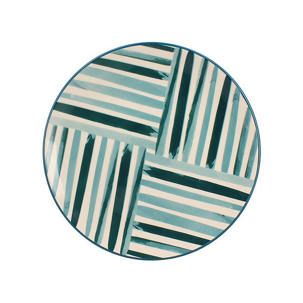 ASSIETTE À DESSERT AZUR 19CM EN GRÈS BLEU ET BLANC – Assiette – HygiRéa