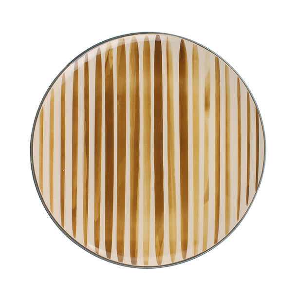ASSIETTE PLATE HORIZON 26CM EN GRÈS BEIGE ET MARRON – Assiette – HygiRéa
