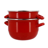 MARMITE À MOULES 18CM EN ACIER ÉMAILLÉ ROUGE – Cuisson spécifique – HygiRéa