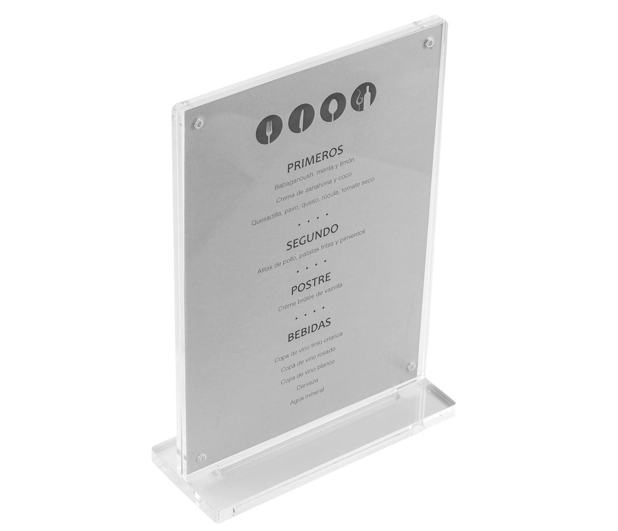 SUPPORT DE MENU ACRYLIQUE A5