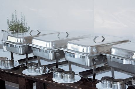CHAFING DISH BASIC GN1/1 AVEC COUVERCLE INOX 8L5 56X35XHT28CM – Autocuiseur – HygiRéa