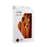 MÉNAGÈRE 16 PIÈCES EN ACIER INOXYDABLE COULEUR OR – Couvert – HygiRéa