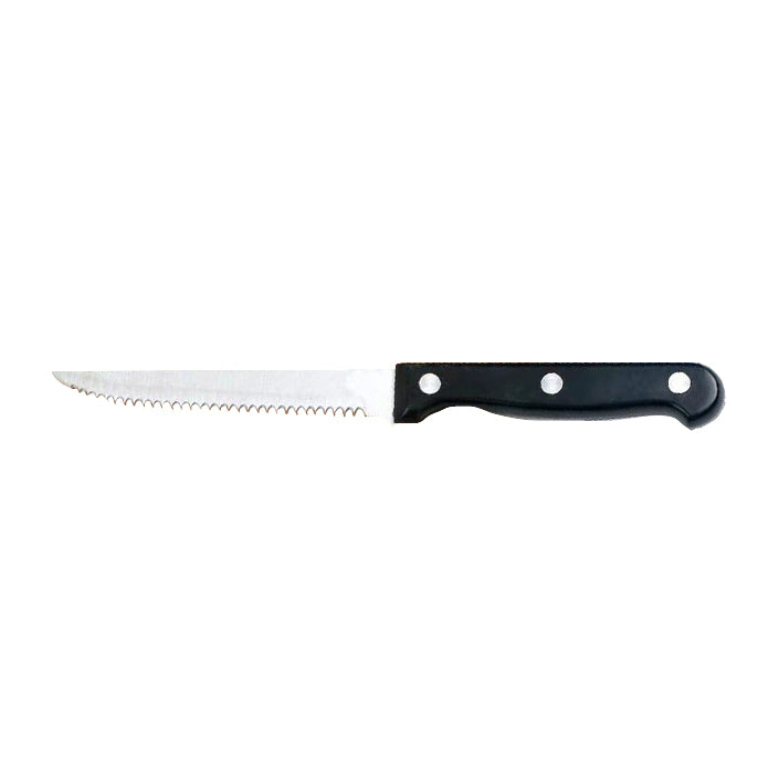 LOT DE 6 COUTEAUX À STEAK LAME EN ACIER INOXYDABLE MANCHE NOIR – Couvert – HygiRéa