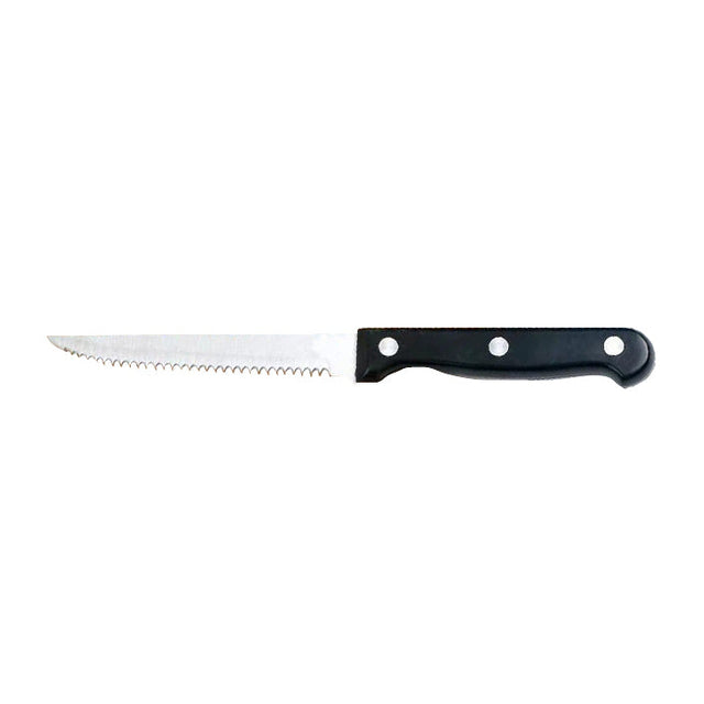LOT DE 6 COUTEAUX À STEAK LAME EN ACIER INOXYDABLE MANCHE NOIR – Couvert – HygiRéa