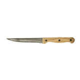 LOT DE 6 COUTEAUX À STEAK LAME EN ACIER INOXYDABLE MANCHE BOIS – Couvert – HygiRéa