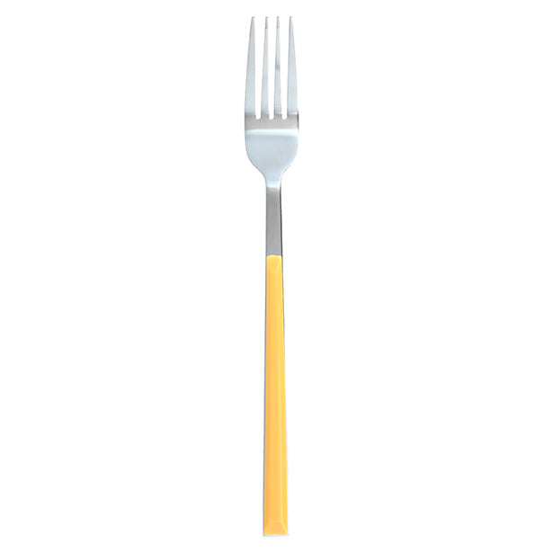 FOURCHETTE DE TABLE COLORAMA 21CM EN ACIER INOXYDABLE SAFRAN – Couvert – HygiRéa