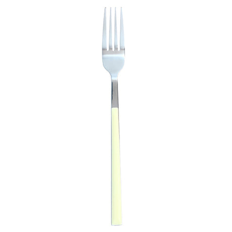 FOURCHETTE DE TABLE COLORAMA 21CM AN ACIER INOXYDABLE CRÈME – Couvert – HygiRéa
