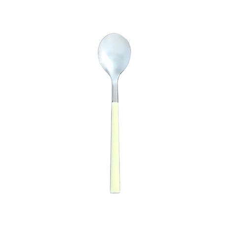 CUILLÈRE À CAFÉ COLORAMA 16.5CM EN ACIER INOXYDABLE CRÈME – Couvert – HygiRéa