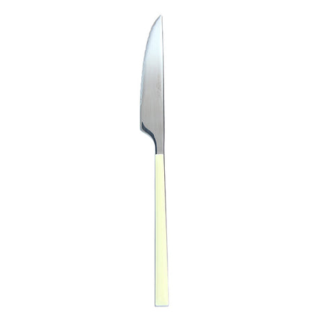 COUTEAU DE TABLE COLORAMA 22CM EN ACIER INOXYDABLE CRÈME – Couvert – HygiRéa