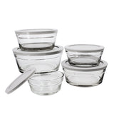 BOITE DES 5 BOLS CASSIS EN VERRE SODOCALCIQUE AVEC COUVERCLE GRIS – Conservation – HygiRéa