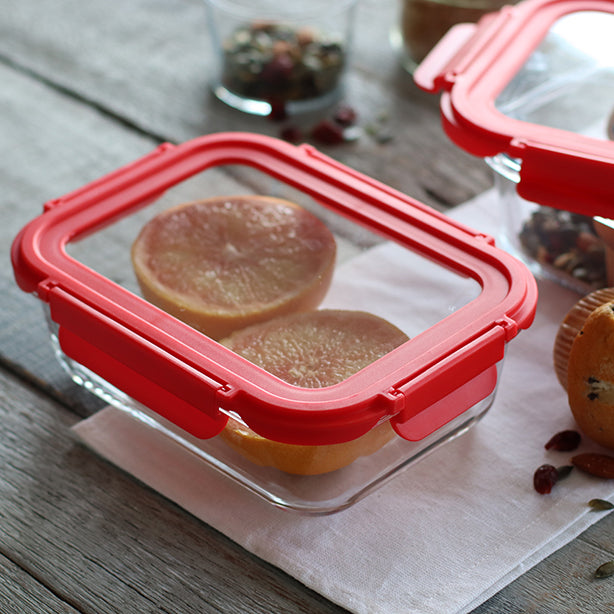 BOITE HERMÉTIQUE RECTANGLE CRISTAL 630ML EN VERRE AVEC COUVERCLE – Conservation – HygiRéa