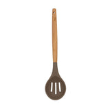 CUILLÈRE AJOURÉE ELIOTT EN SILICONE AVEC MANCHE EN BOIS DE HÊTRE – Ustensile – HygiRéa
