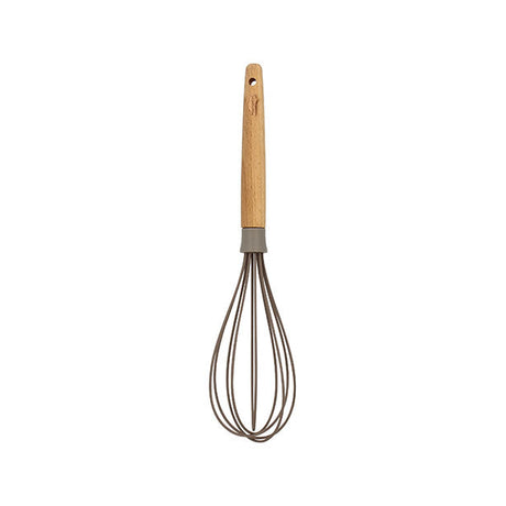 FOUET ELIOTT EN SILICONE AVEC MANCHE EN BOIS DE HÊTRE – Ustensile – HygiRéa