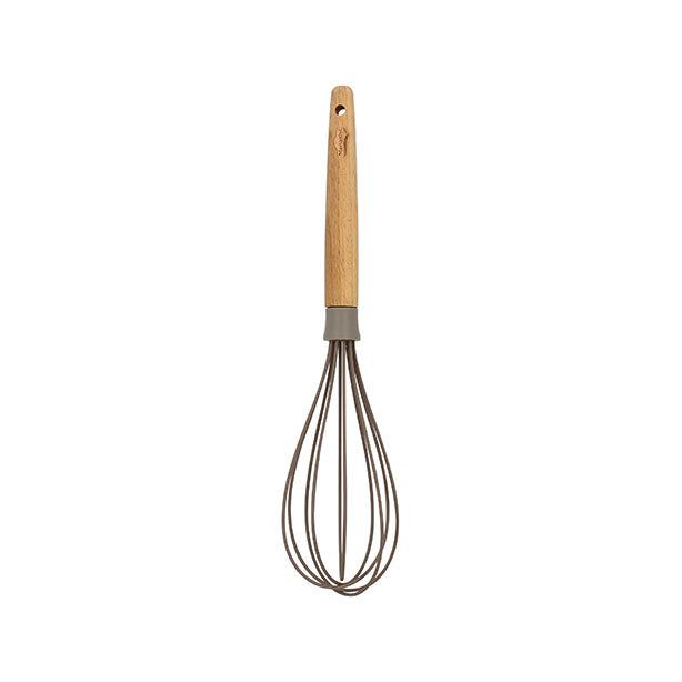 FOUET ELIOTT EN SILICONE AVEC MANCHE EN BOIS DE HÊTRE – Ustensile – HygiRéa