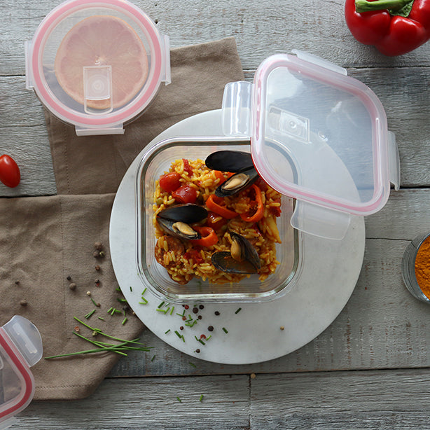 BOITE HERMÉTIQUE CARRÉE + COUVERCLE 800ML CLÉMENTINE – Conservation – HygiRéa