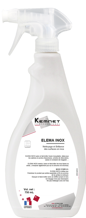 ELEMA INOX – Nettoyant. détartrant & degraissant spécifique – HygiRéa