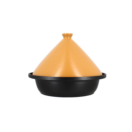 TAJINE D30CM FOND ALU INDUCTION COUVERCLE EN CÉRAMIQUE JAUNE – Cuisson au four – HygiRéa