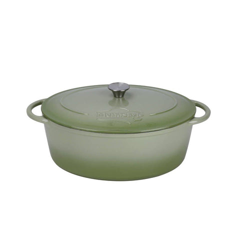 COCOTTE COLETTE OVALE 9L 36X27CM EN FONTE ÉMAILLÉ VERT – Faitout, traiteur et marmite – HygiRéa