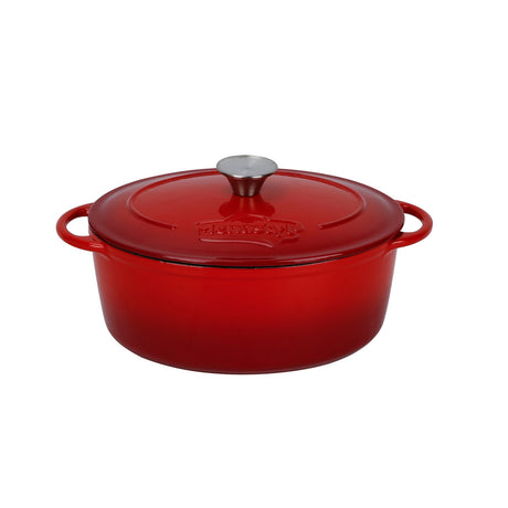 COCOTTE COLETTE OVALE 4L 27X21CM EN FONTE ÉMAILLÉ ROUGE – Faitout, traiteur et marmite – HygiRéa