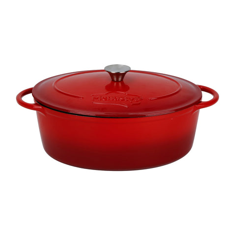 COCOTTE COLETTE OVALE 9L 36X27CM EN FONTE ÉMAILLÉ ROUGE – Faitout, traiteur et marmite – HygiRéa
