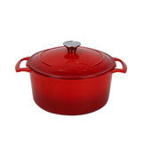 COCOTTE COLETTE RONDE 5L 25,5CM EN FONTE ÉMAILLÉ ROUGE – Faitout, traiteur et marmite – HygiRéa