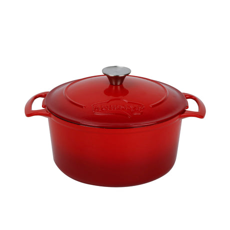 COCOTTE COLETTE RONDE 5L 25,5CM EN FONTE ÉMAILLÉ ROUGE – Faitout, traiteur et marmite – HygiRéa
