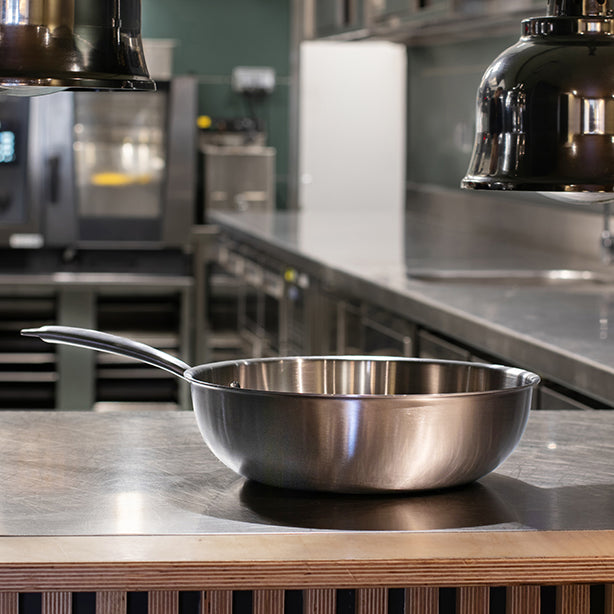 WOK TRIPLY 24CM EN ACIER INOXYDABLE FABRIQUÉ EN FRANCE – Poêle, poêlon et sauteuse – HygiRéa