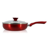 SAUTEUSE 24CM ALUMINIUM AVEC COUVERCLE CERISE COMPATIBLE INDUCTION – Poêle, poêlon et sauteuse – HygiRéa