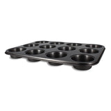 PLAQUE À 12 MUFFINS AMANDINE EN ACIER CARBONE ANTI-ADHÉSIF – Cuisson au four – HygiRéa