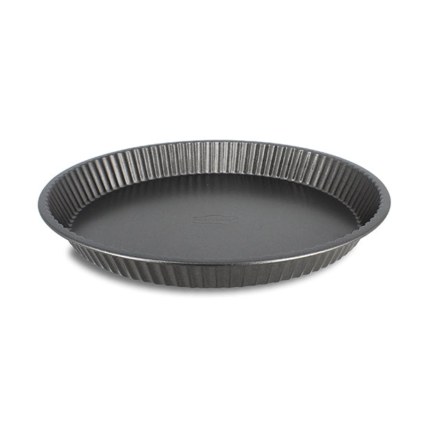 MOULE À TARTE 28 CM EN AMANDINE ACIER CARBONE ANTI-ADHÉSIF – Cuisson au four – HygiRéa