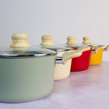 FAITOUT CELADON 20CM ALUMINIUM RECYCLE AVEC COUVERCLE EN VERRE – Faitout, traiteur et marmite – HygiRéa