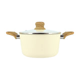 FAITOUT CRÈME 20CM ALUMINIUM RECYCLÉ AVEC COUVERCLE EN VERRE – Faitout, traiteur et marmite – HygiRéa
