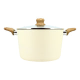 FAITOUT CRÈME 24CM ALUMINIUM RECYCLÉ AVEC COUVERCLE EN VERRE – Faitout, traiteur et marmite – HygiRéa