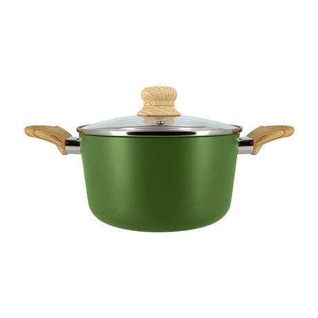 FAITOUT OLIVE 20CM ALUMINIUM RECYCLÉ AVEC COUVERCLE EN VERRE – Faitout, traiteur et marmite – HygiRéa