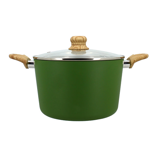 FAITOUT OLIVE 24CM ALUMINIUM RECYCLÉ AVEC COUVERCLE EN VERRE – Faitout, traiteur et marmite – HygiRéa