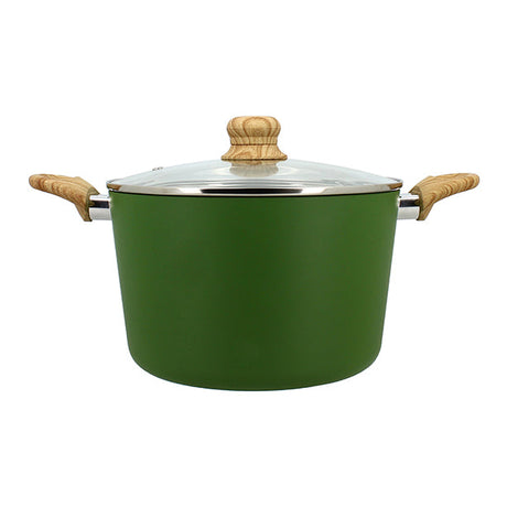 FAITOUT OLIVE 24CM ALUMINIUM RECYCLÉ AVEC COUVERCLE EN VERRE – Faitout, traiteur et marmite – HygiRéa