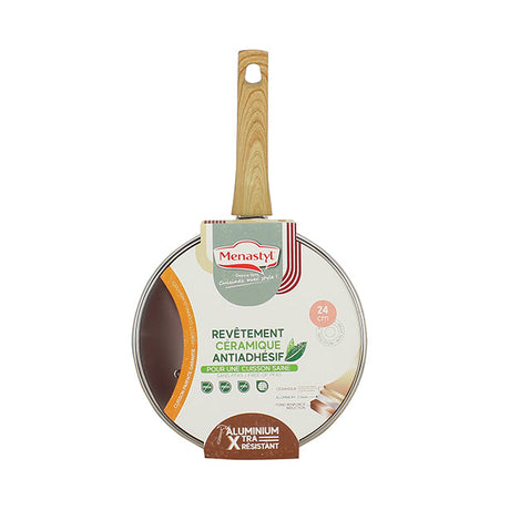 SAUTEUSE ROSE 24CM EN ALUMINIUM RECYCLÉ COUVERCLE EN VERRE – Poêle, poêlon et sauteuse – HygiRéa