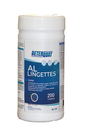 DETERQUAT AL LINGETTES (NF) – Désinfectant surfaces sans rinçage - Prêt à l'emploi – HygiRéa