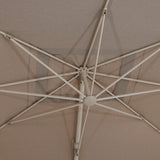 Parasol décentré Melhia 4 x 3 m oléfine inclinable argile lin