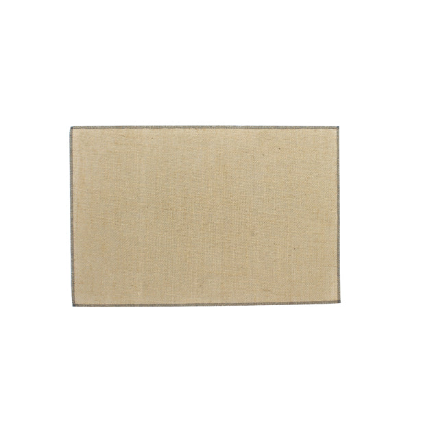 SET DE TABLE OURLET
45X30CM EN JUTE NATUREL
AVEC CONTOUR GRIS