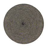 SET DE TABLE TISSÉ ROND 36CM EN PAPIER ET COTON NATUREL ET NOIR – Accessoire de table – HygiRéa
