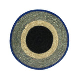 SET DE TABLE LUNA ROND 38CM EN JONC DE MER NATUREL ET BLEU – Accessoire de table – HygiRéa