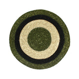 SET DE TABLE LUNA ROND 38CM EN JONC DE MER NATUREL ET VERT – Accessoire de table – HygiRéa