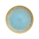 ASSIETTE DESSERT RIVAGE 23CM EN MÉLAMINE BLEU ET JAUNE – Assiette – HygiRéa