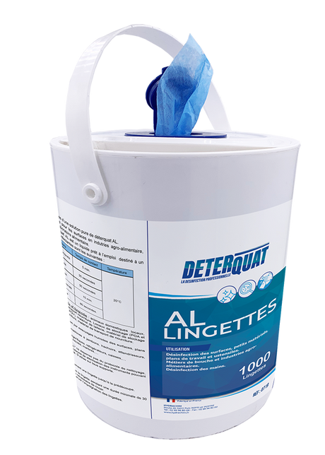 DETERQUAT AL LINGETTES (NF) – Désinfectant surfaces sans rinçage - Prêt à l'emploi – HygiRéa