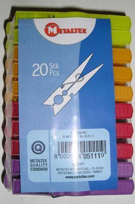SACHET DE 20 PINCES A LINGE PLASTIQUE – – HygiRéa