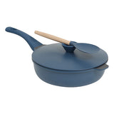 Sauteuse avec panier et ustensile 28 cm fonte d'aluminium bleu