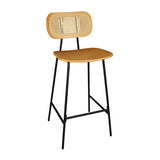 CHAISE DE BAR EN ROTIN BOIS NATUREL ET MÉTAL NOSARA – Les assises – HygiRéa